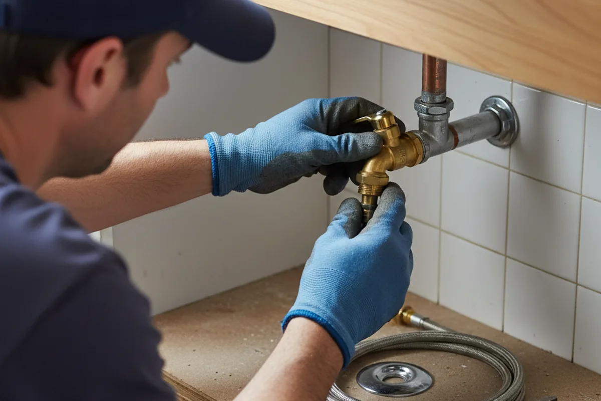 Shutoff valve and fitting work during Burst Pipe Repair in Lowpoint